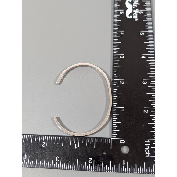 Silver Tone Mom of Boys Cuff Stacking Bangle Bracelet 6" - Picture 6 of 6